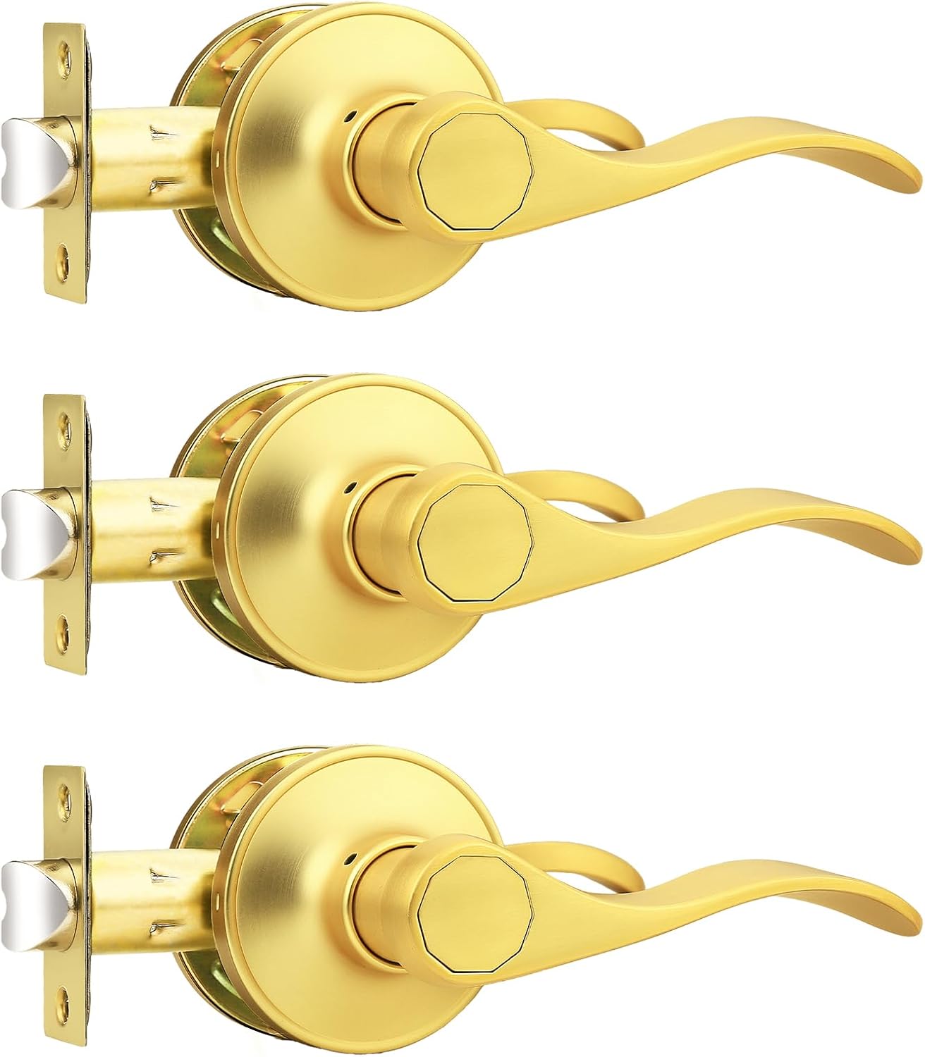 Manijas puerta interiores de oro para armario y pasillo set