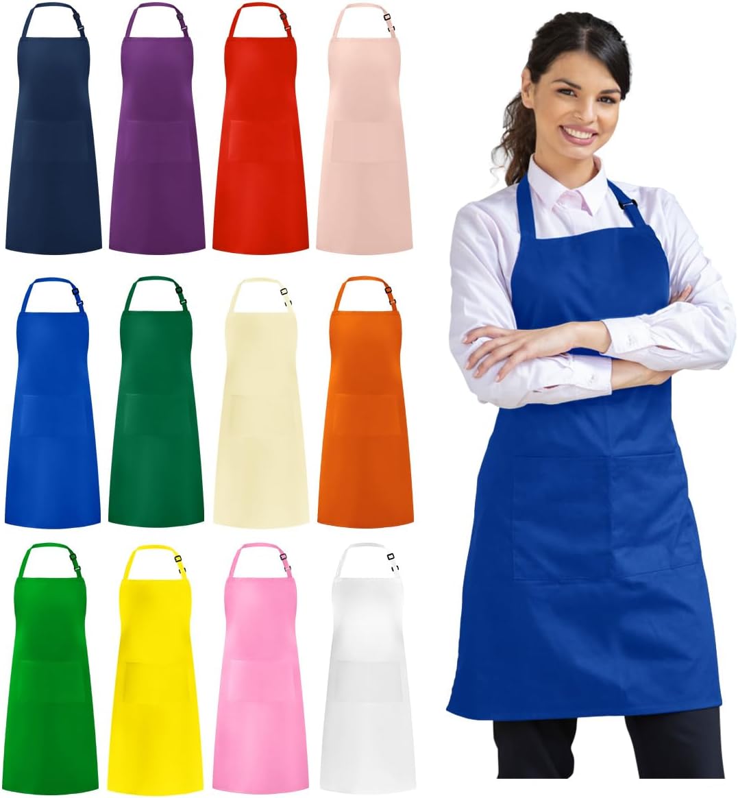 Delantal unisex ajustable 12 pzas con bolsillos chef