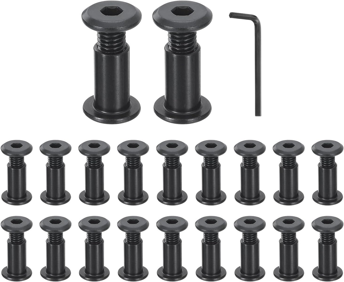 Set 20 pernos M8x20mm y tuercas M8x18mm con llave hexagonal