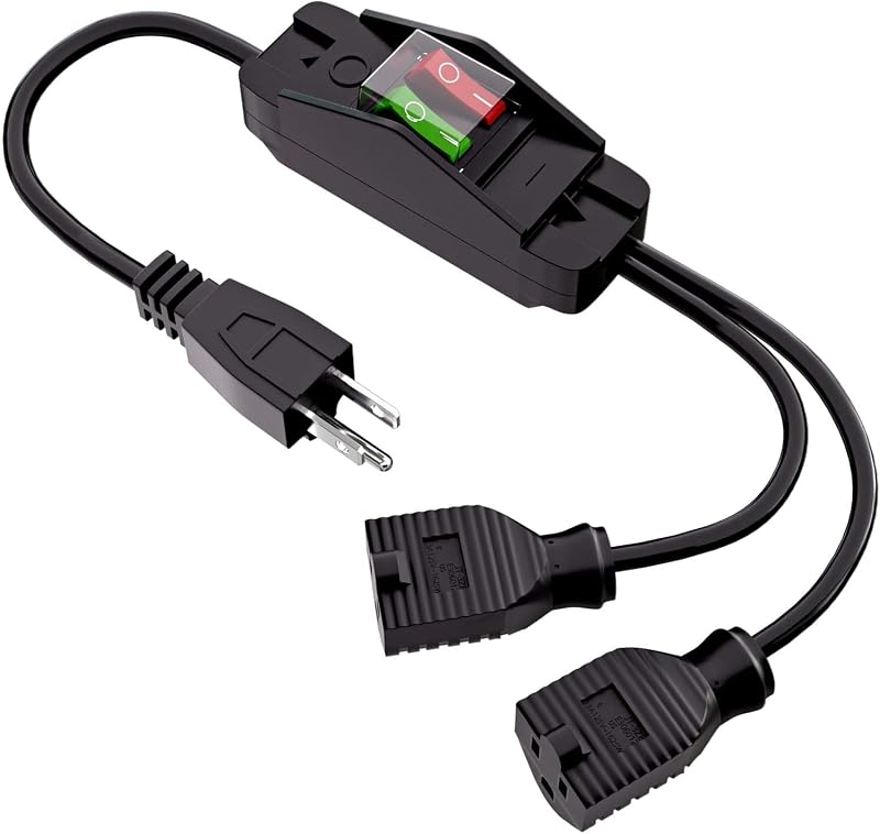 Cable extensión con interruptor 3 clavijas 1 a 2
