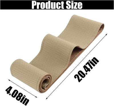 Funda volante cuero genuino antideslizante transpirable 38cm beige