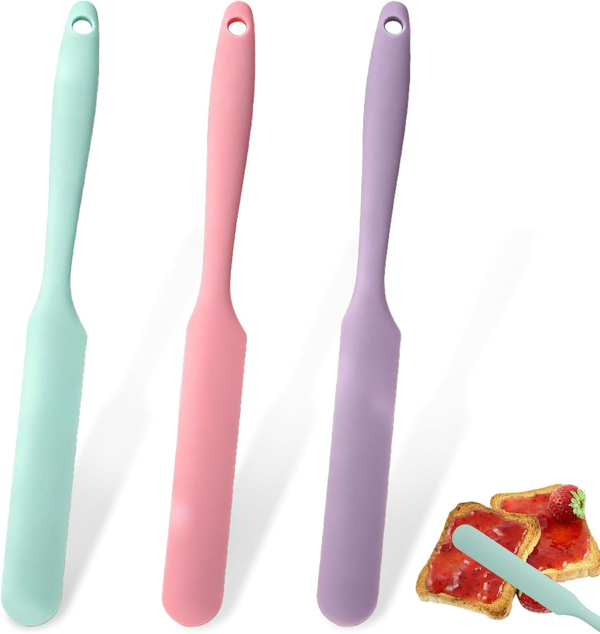 3 Pzas Espátulas Silicona Mini Raspador Mantequilla Mayonesa