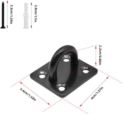 4 Pzas Placas Ojo Almohadilla M6 Acero Inox 304 con Gancho y Bucle