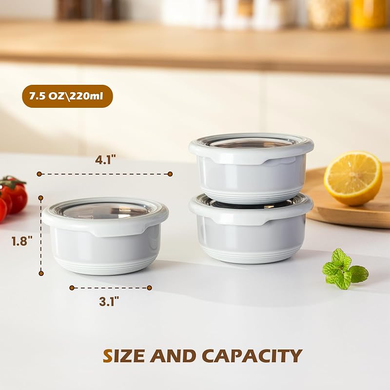 Recipiente acero inox 7.5oz para condimentos con tapa