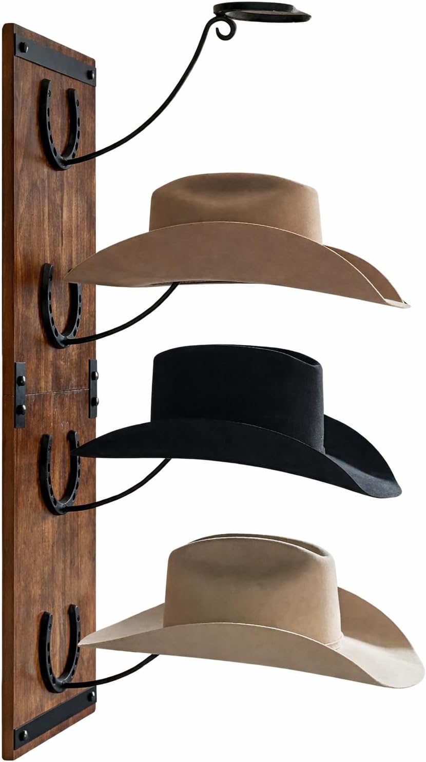Perchero sombrero vaquero madera 34.6x10.1x13.5"