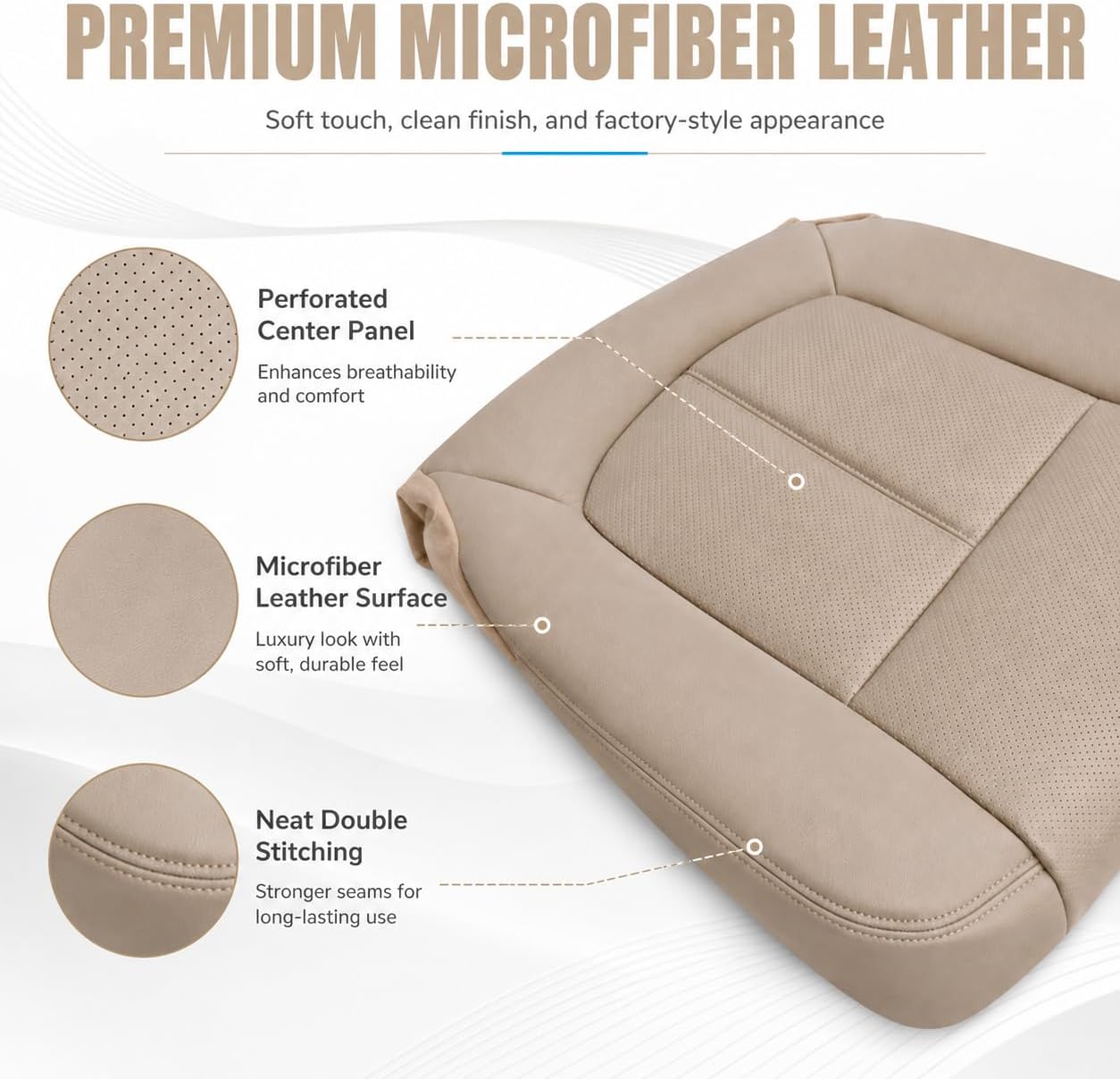 Funda asiento conductor piel microfibra perforada Ford F250