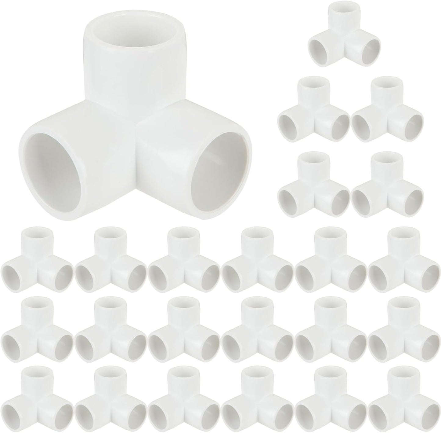 24 Accesorios PVC 3/4pulg Conectores 3 Vías Esquinas Muebles
