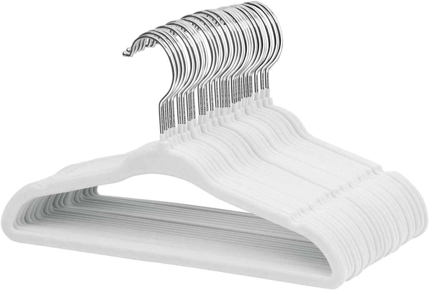 Perchas terciopelo antideslizantes para bebé set 30 blanco