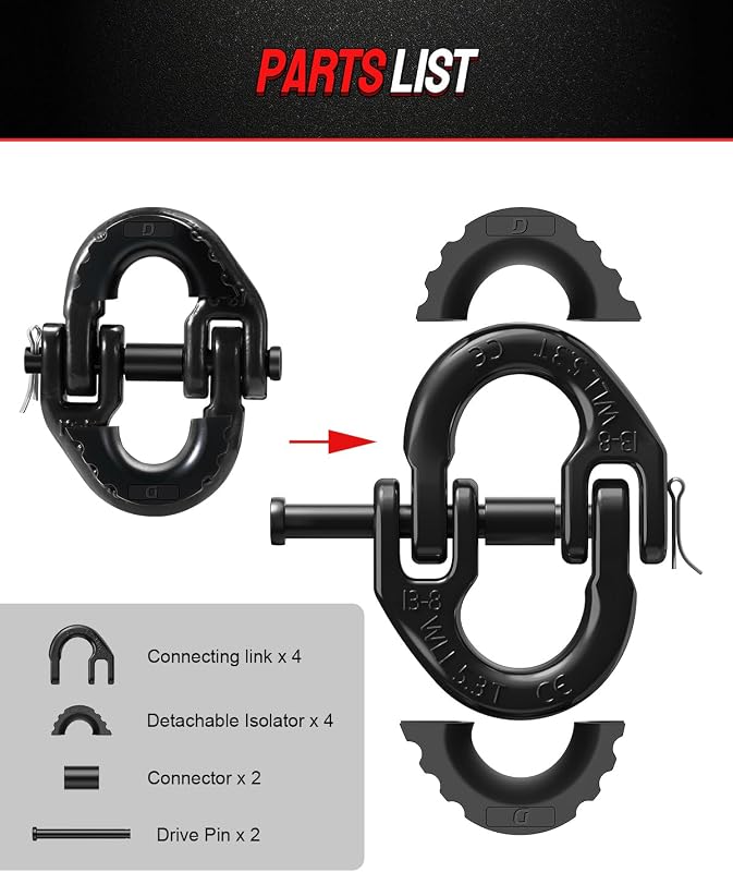 Ganchos cadena seguridad remolque G80 12000lb