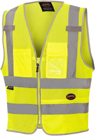 Chaleco seguridad visibilidad malla reflectante 8 bolsillos