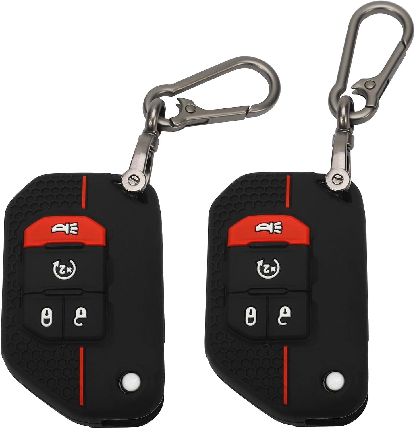2 Fundas llavero Jeep con 4 botones silicona comp