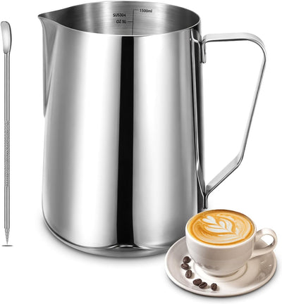 Jarra espuma leche acero inox 304 50oz para espresso capuchino