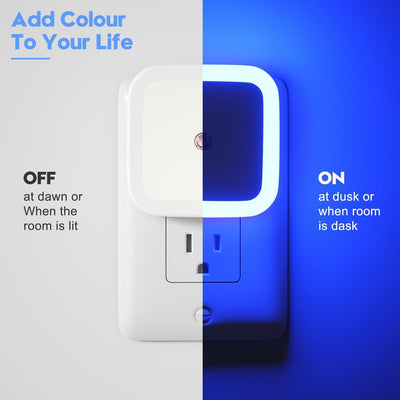 8 Lámparas Nocturnas LED Enchufables Azul