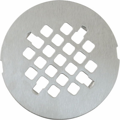 Tapa desagüe ducha níquel cepillado 4-1/4pulg rejilla acero inox