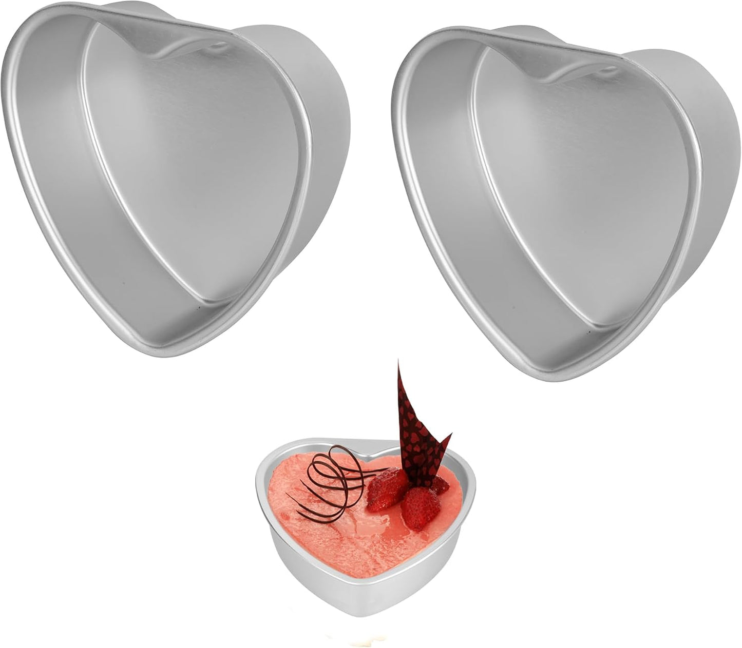 2 Moldes Corazón 8pulg Aluminio para Hornear Bodas