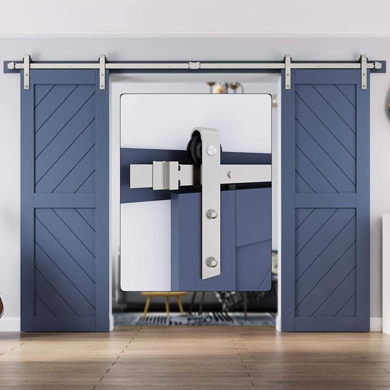 Kit rieles puerta corrediza granero 10ft níquel cepillado