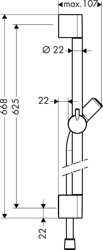 Barra ducha cromada Hansgrohe Unica C 2.1pies