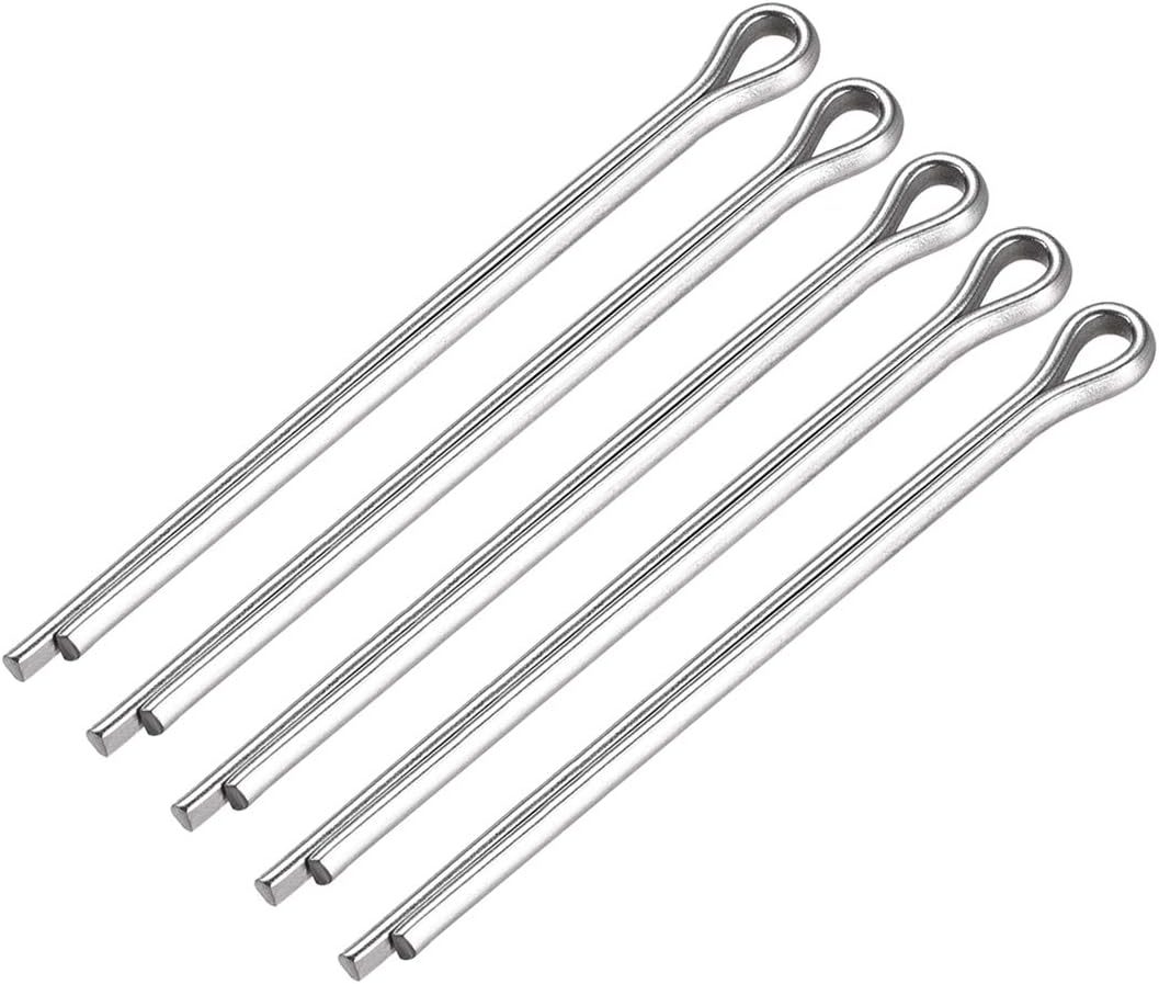 Pasador chaveta dividido acero inox 304 2 puntas plateado 5uds