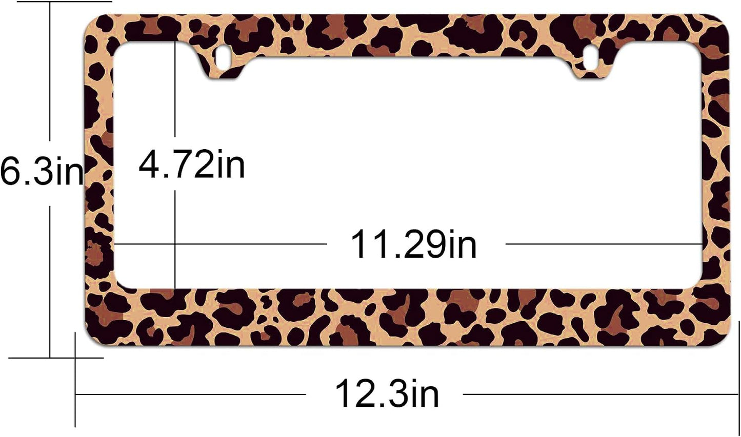 Soporte placa matrícula con estampado leopardo