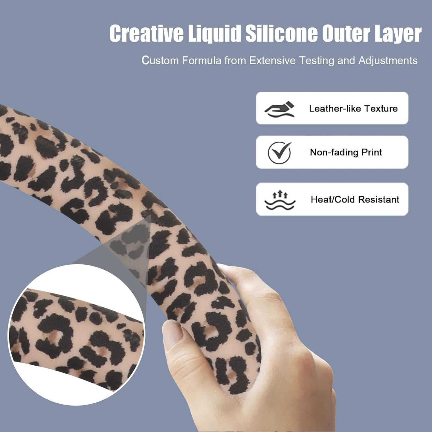 Funda volante estampado leopardo anillo silicona sin tóxicos