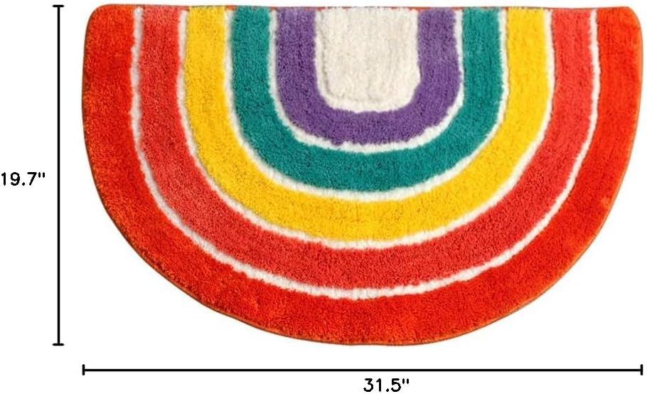 Tapete baño microfibra absorbente forma arcoíris