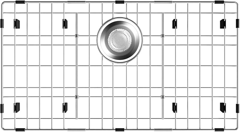 Rejilla fregadero acero inox 26x14" drenaje trasero
