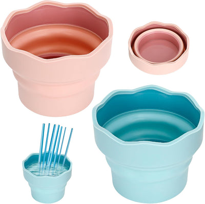 2 Pzas Pinceles Plegables Cubo Lavado Silicona Pintura