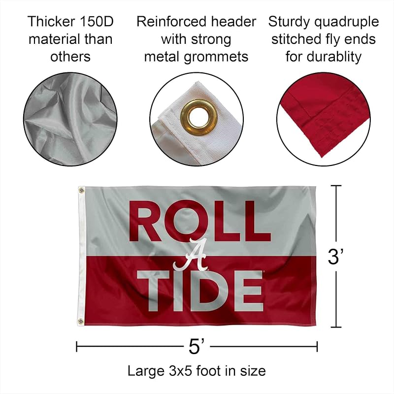 Bandera Alabama Crimson Tide para exteriores
