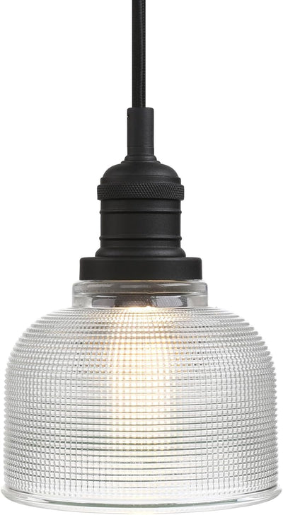 Lámpara colgante vintage pantalla rayas luz Edison