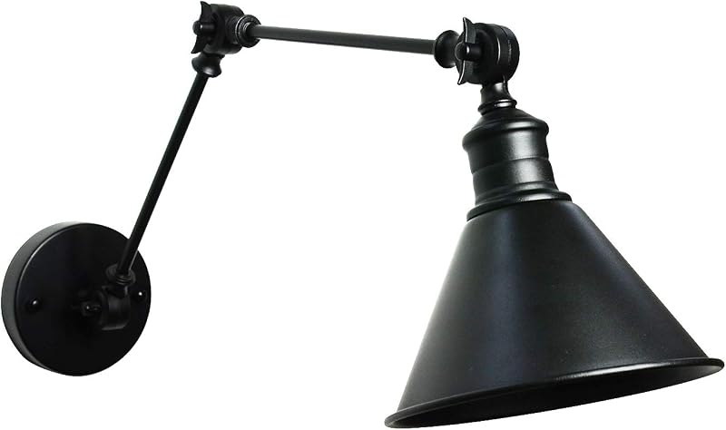 Lámpara pared vintage negro ajustable estilo granja
