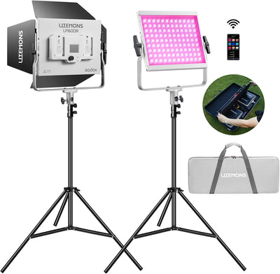 Luz LED RGB estudio 1800K-10000K 14 modos FX 2uds