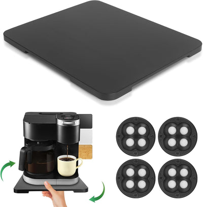 Bandeja giratoria bambú para cafetera y electrodomésticos