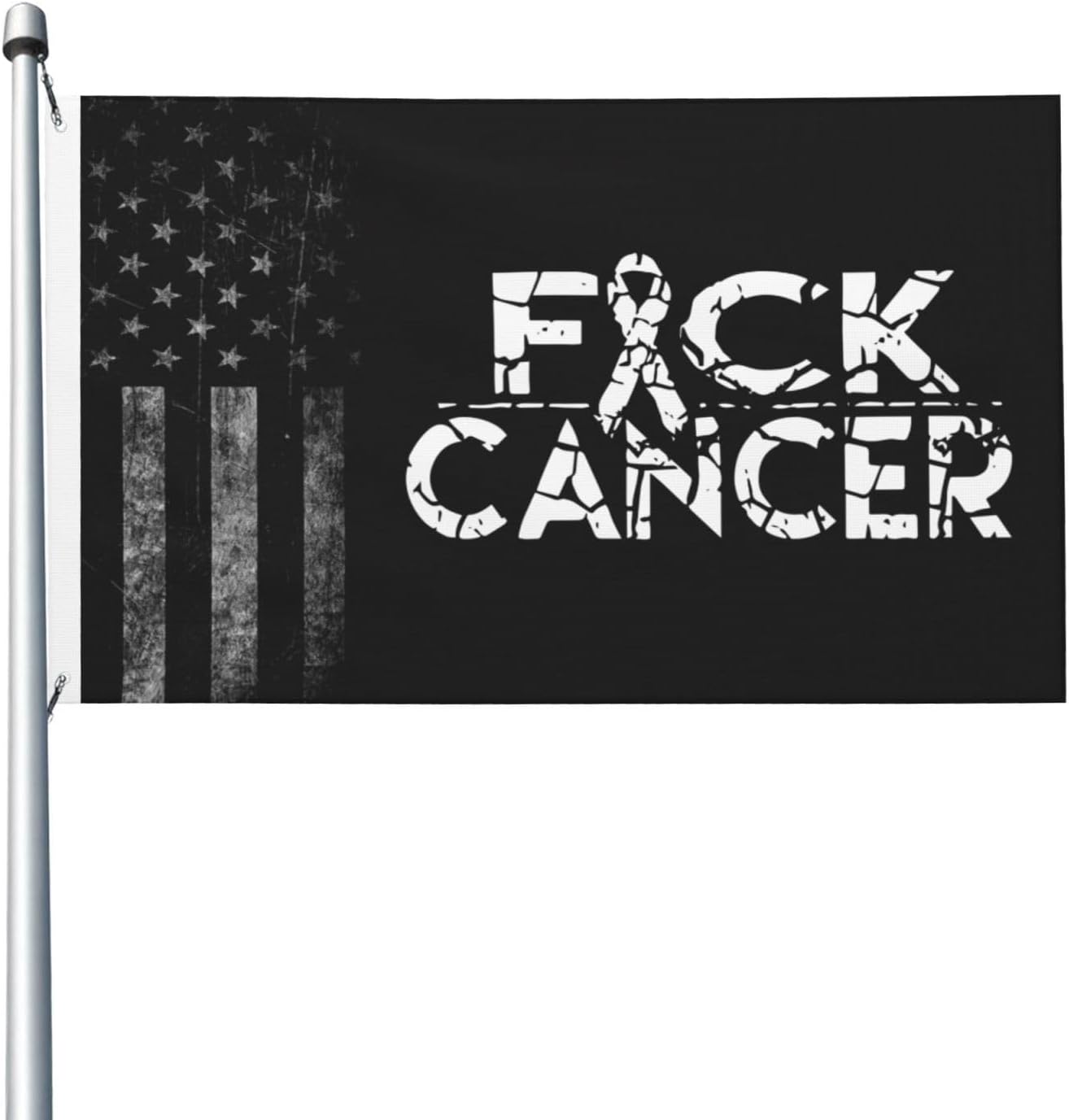 Bandera cáncer de mierda 3x5ft duradera para balcón
