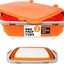 2 Tinas Plegables Barbacoa con Tabla Cortar Tapa Naranja