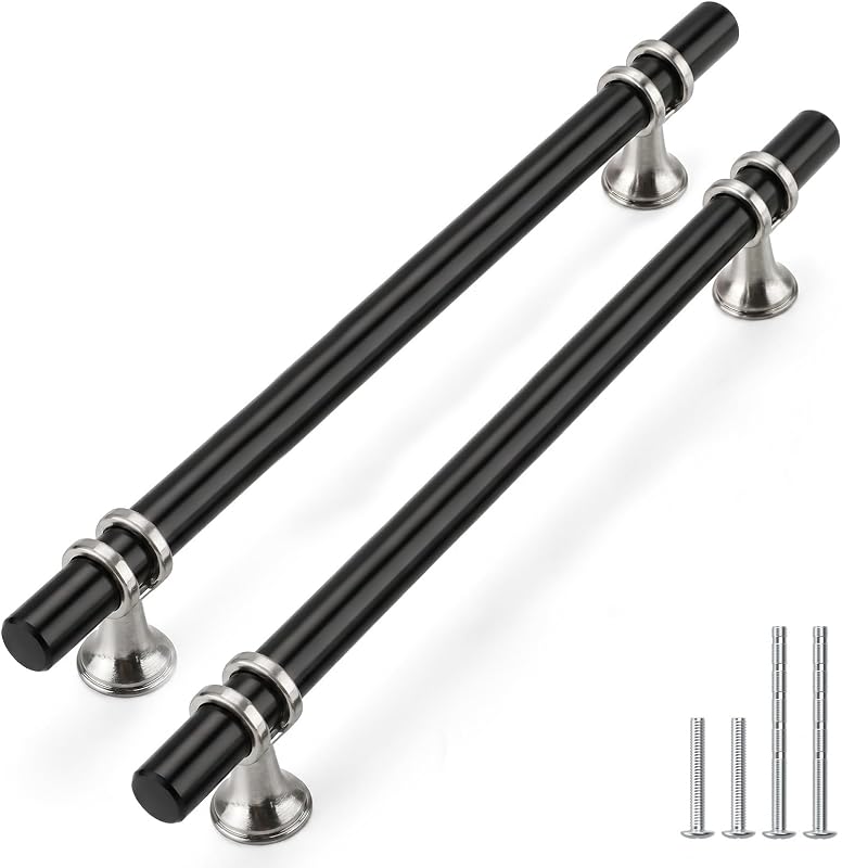 Set 10 Manijas Metal Negro para Gabinete Tocador