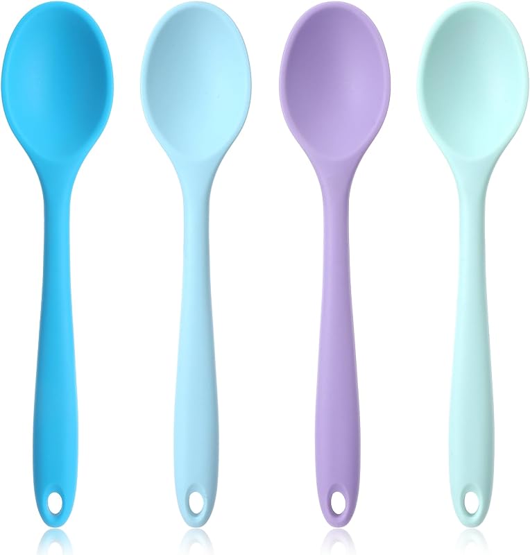 4 Cucharas Silicón Antiadherentes Multicolores