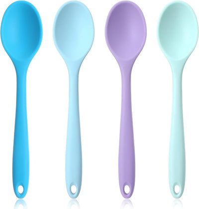 4 Cucharas Silicón Antiadherentes Multicolores