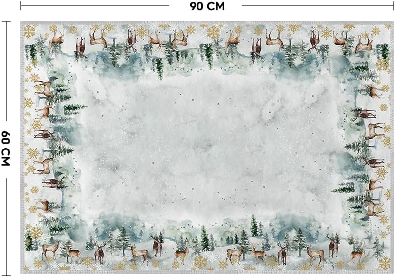 Alfombra puerta navidad copos nieve y árbol antiderrap