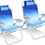 Sillas playa reclinables 5 posiciones aluminio azul set 2