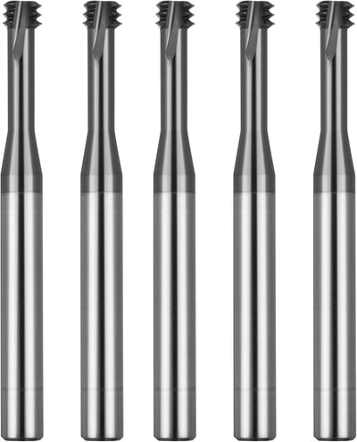 5 Fresa carburo sólido M8x1.25 para acero inox 60grados CNC