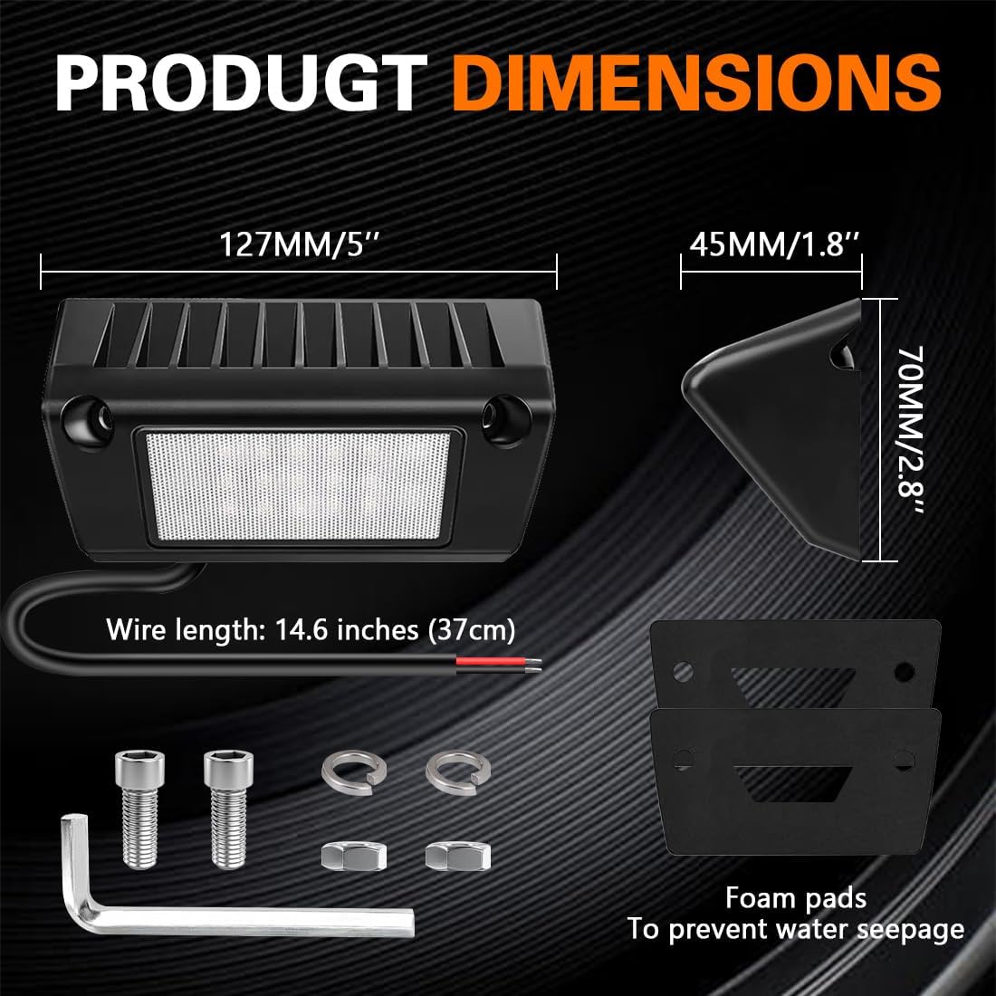 Luz LED exterior 5" 6000K 12V aluminio para caravana