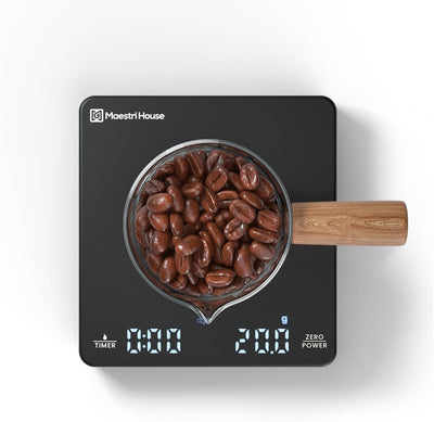 Báscula café recargable con temporizador 4.4lbs negro