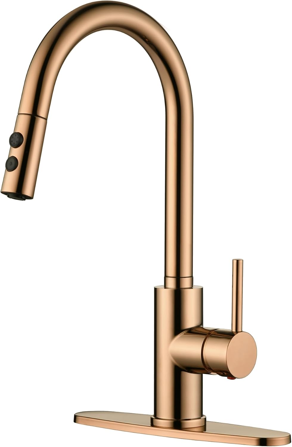 Grifo cocina extraíble cabezal rociado metal oro rosa