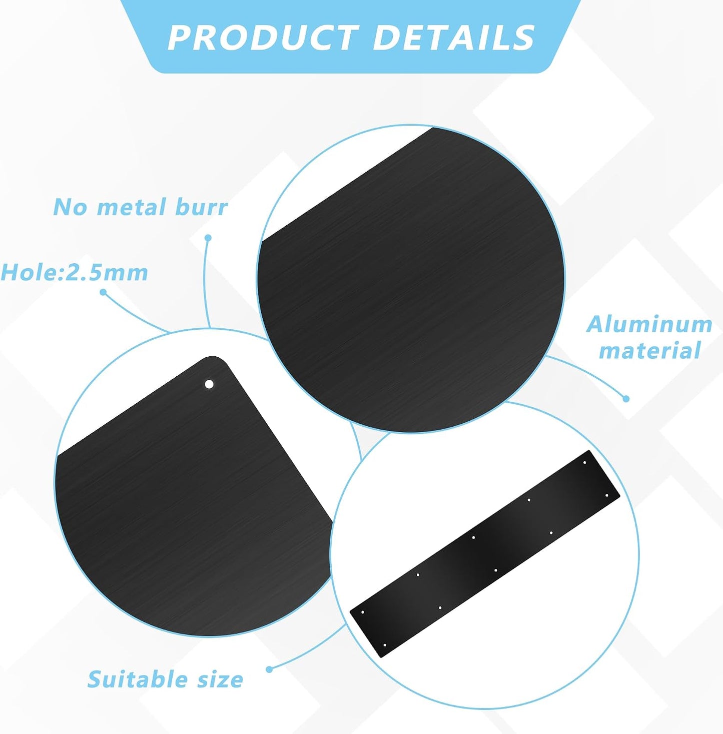 2 Placas Aluminio 34x8pulg Puerta Exterior Negro