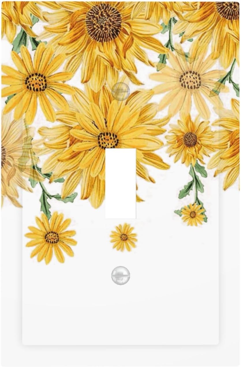 Cubierta decorativa interruptor luz girasol flores amarillas