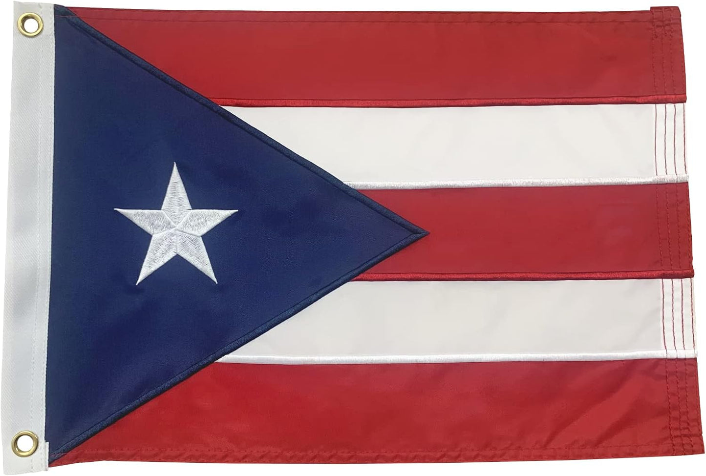 Bandera Puerto Rico 12x18" doble cara nailon resistente