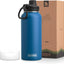 Botella agua aislada acero inox 32oz boca ancha tapa