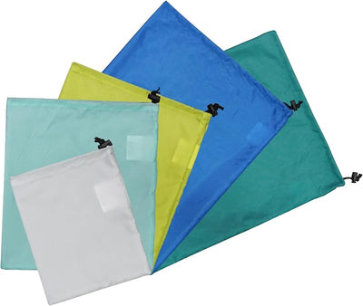 Set 5 bolsas con cordón ultraligeras 5 colores camping senderismo