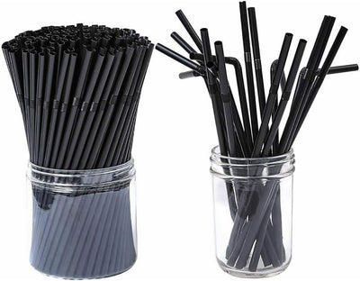 Pajitas plástico flexibles 0.197pulg 8.3pulg 1000uds negro