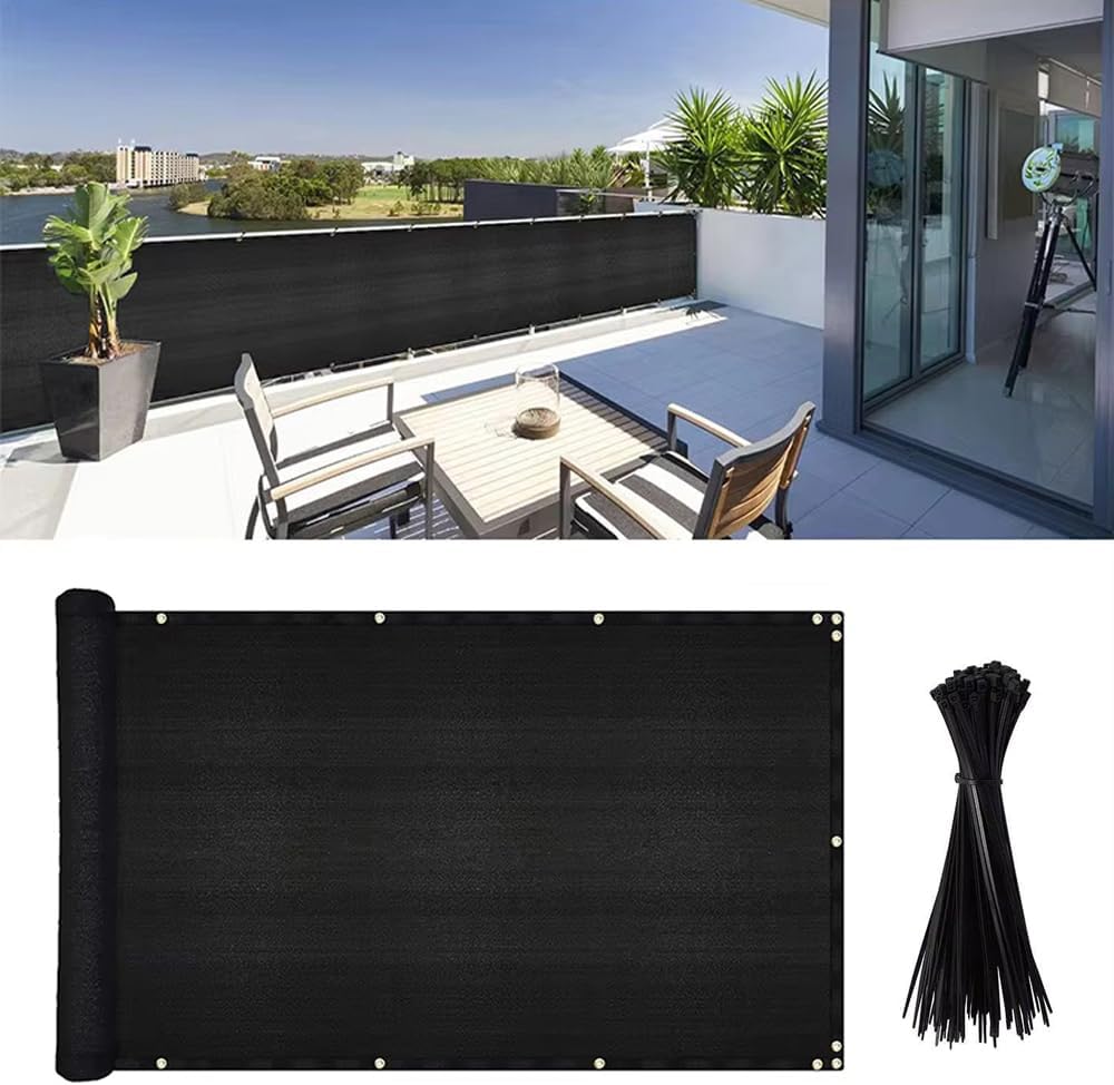 Pantalla privacidad balcón 3x10" cubierta barandilla patio